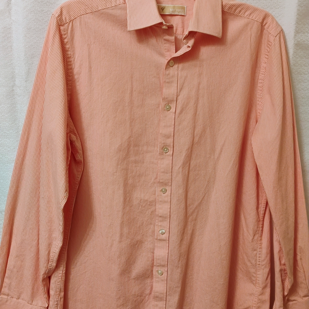 Michael Kors Men's Peach Button Down Shirt